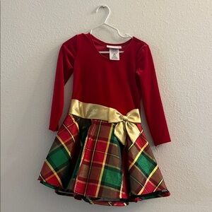 Bonnie Jean Red and Gold Plaid Kids Costume Dress